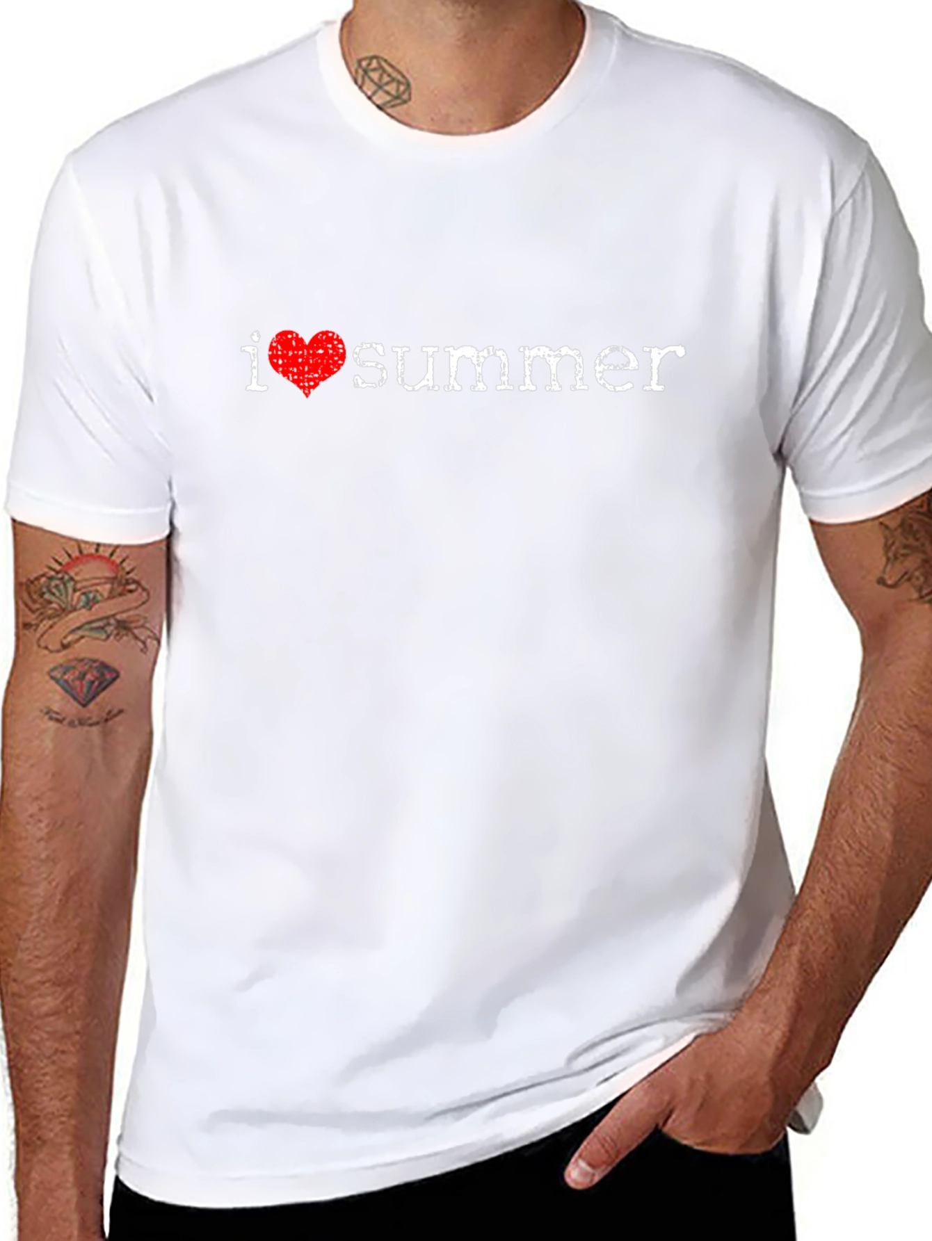 I Heart Summer Black Cotton T-Shirt