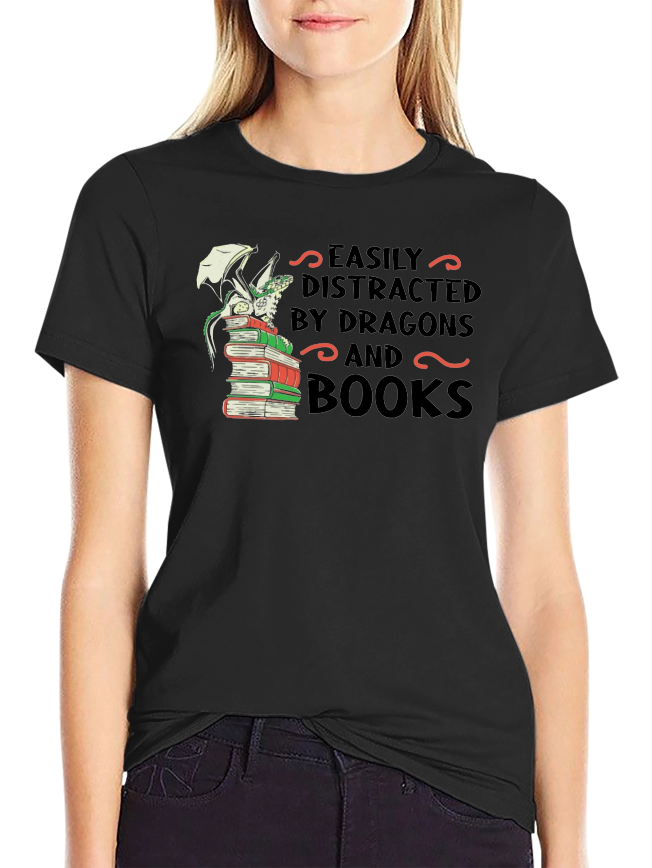 Dragon and Books T-Shirt