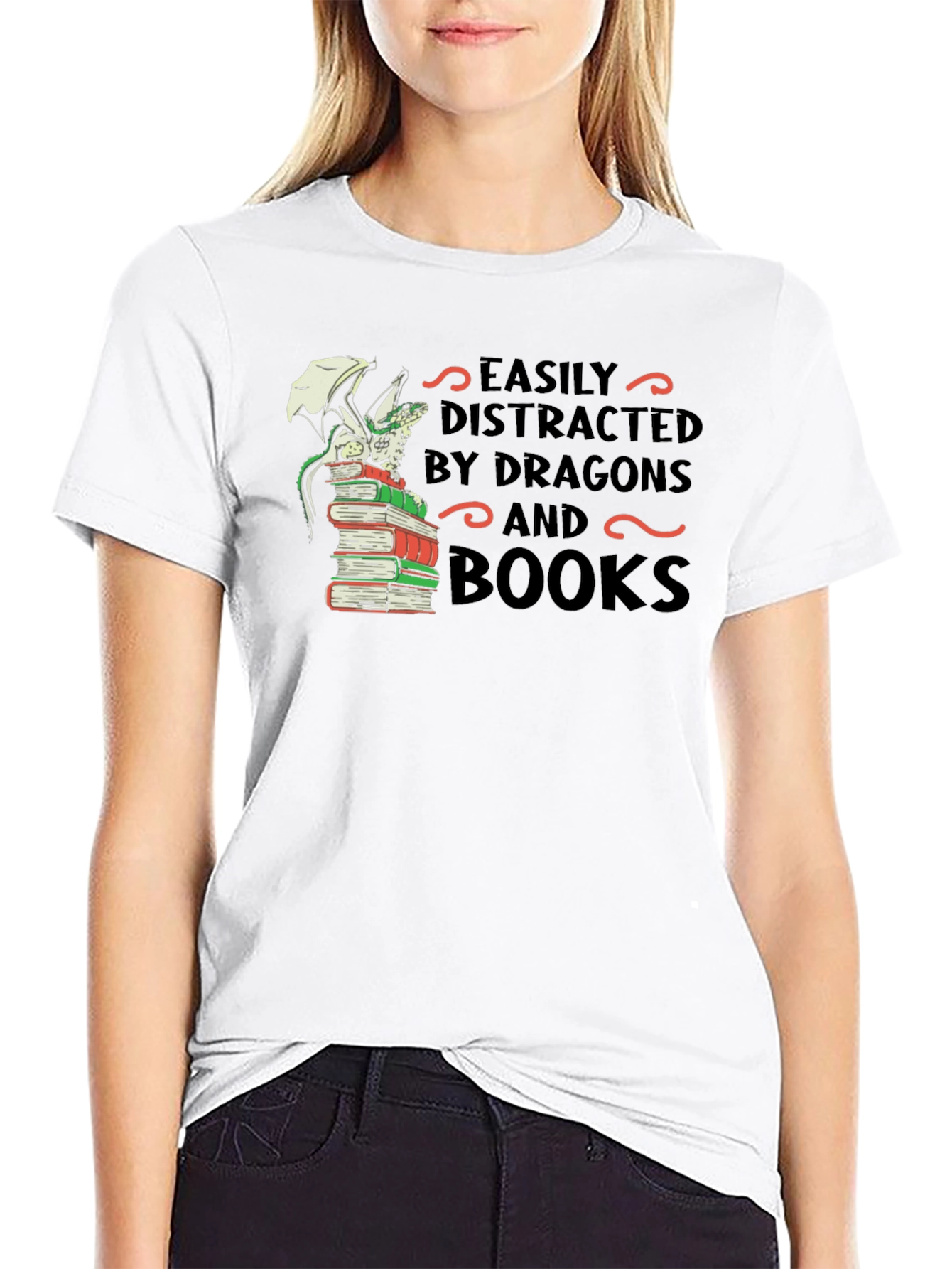 Dragon and Books T-Shirt