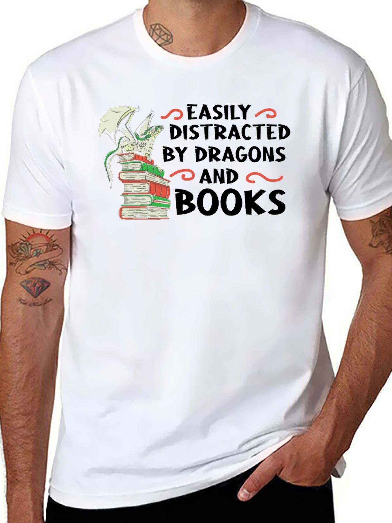 Dragon and Books T-Shirt