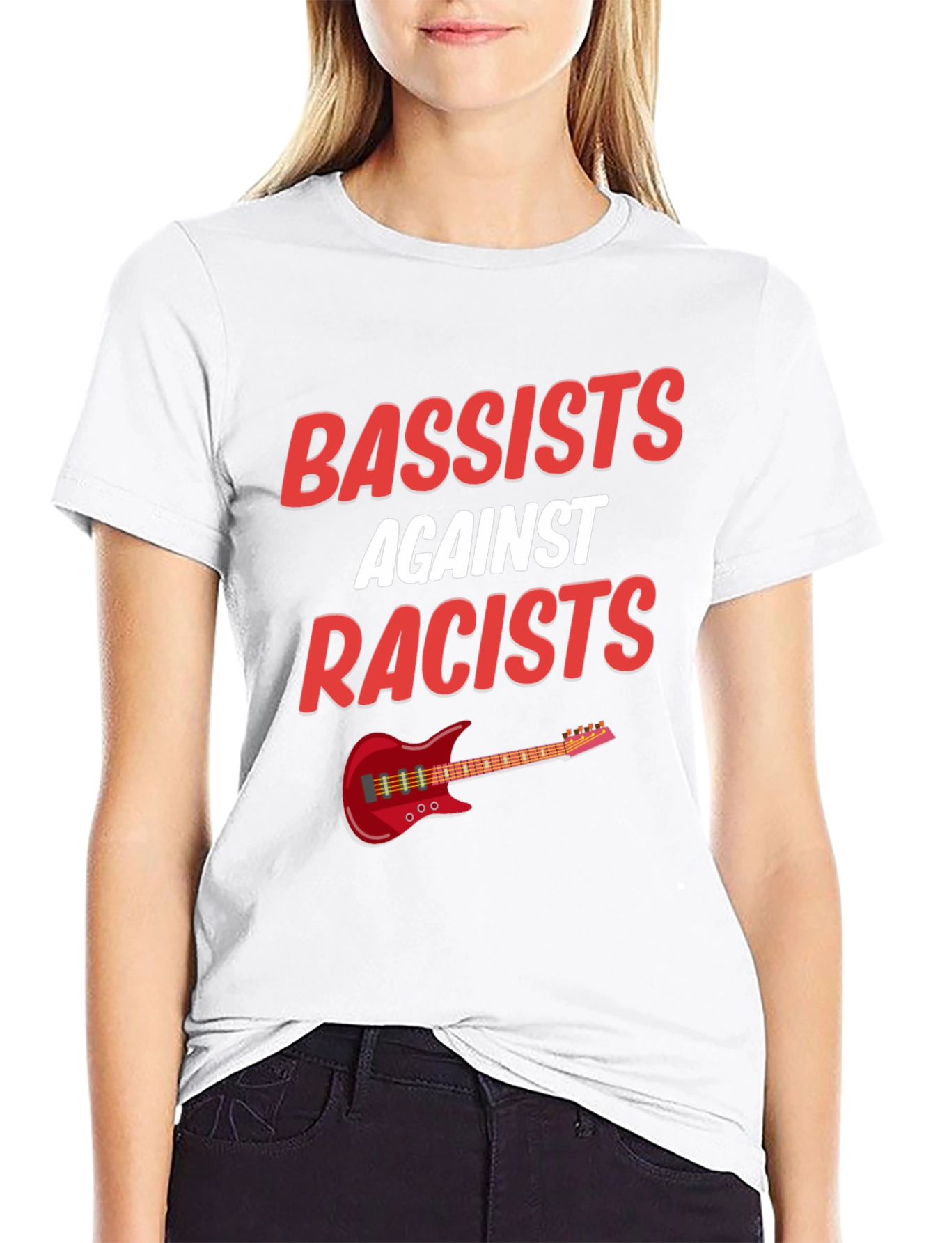 Bassists Against Racists T-Shirt Music Lover Tee