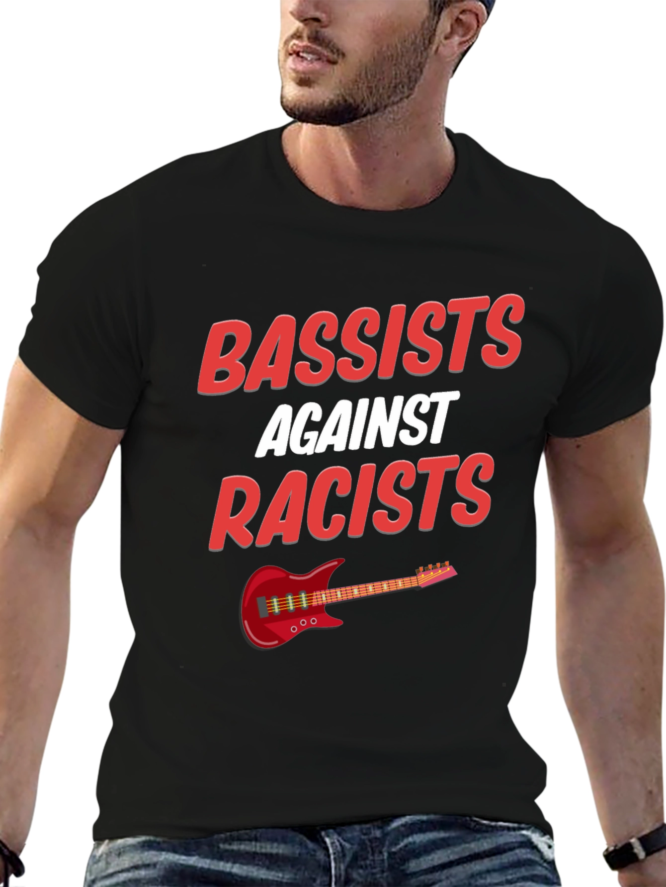Bassists Against Racists T-Shirt Music Lover Tee