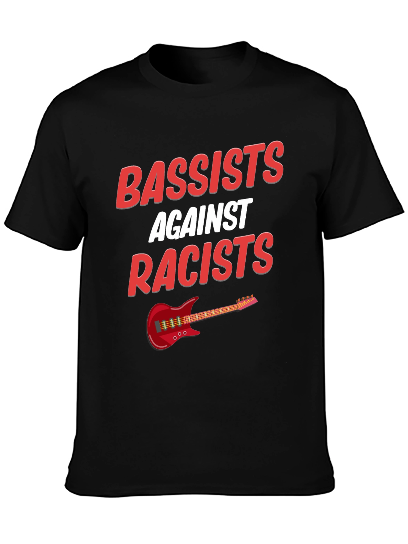 Bassists Against Racists T-Shirt Music Lover Tee