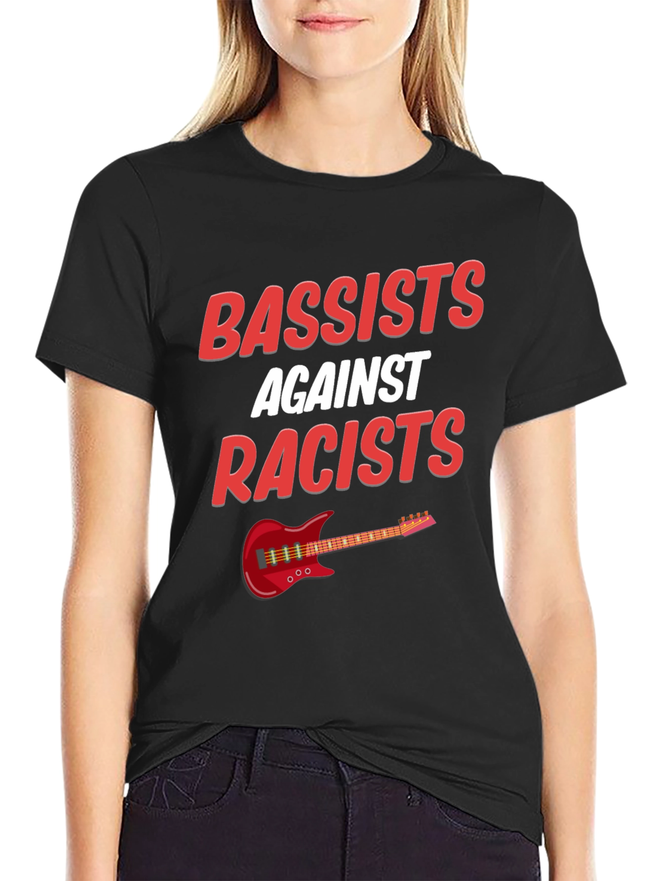 Bassists Against Racists T-Shirt Music Lover Tee