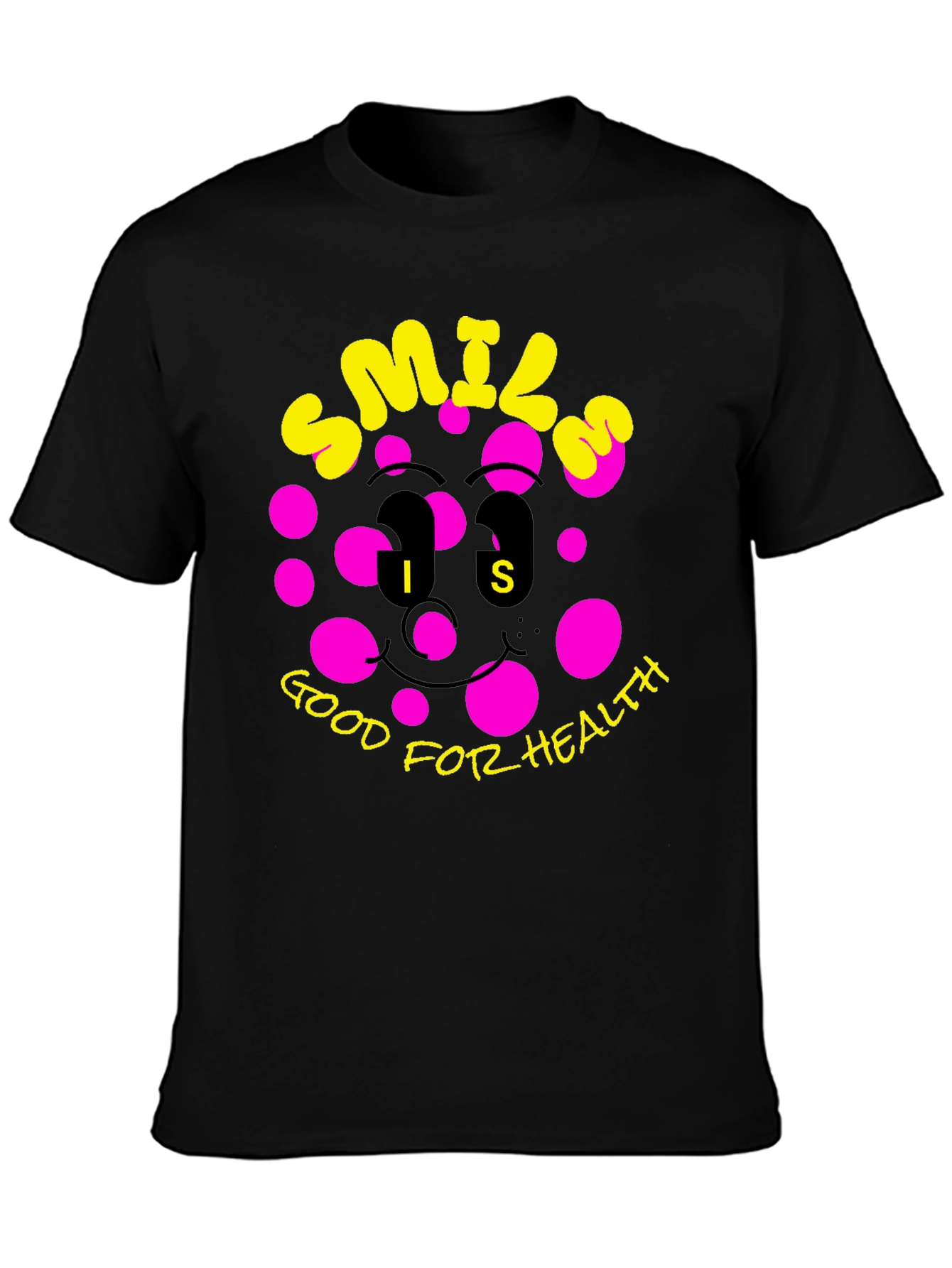 Smile Good for Health Black T-Shirt