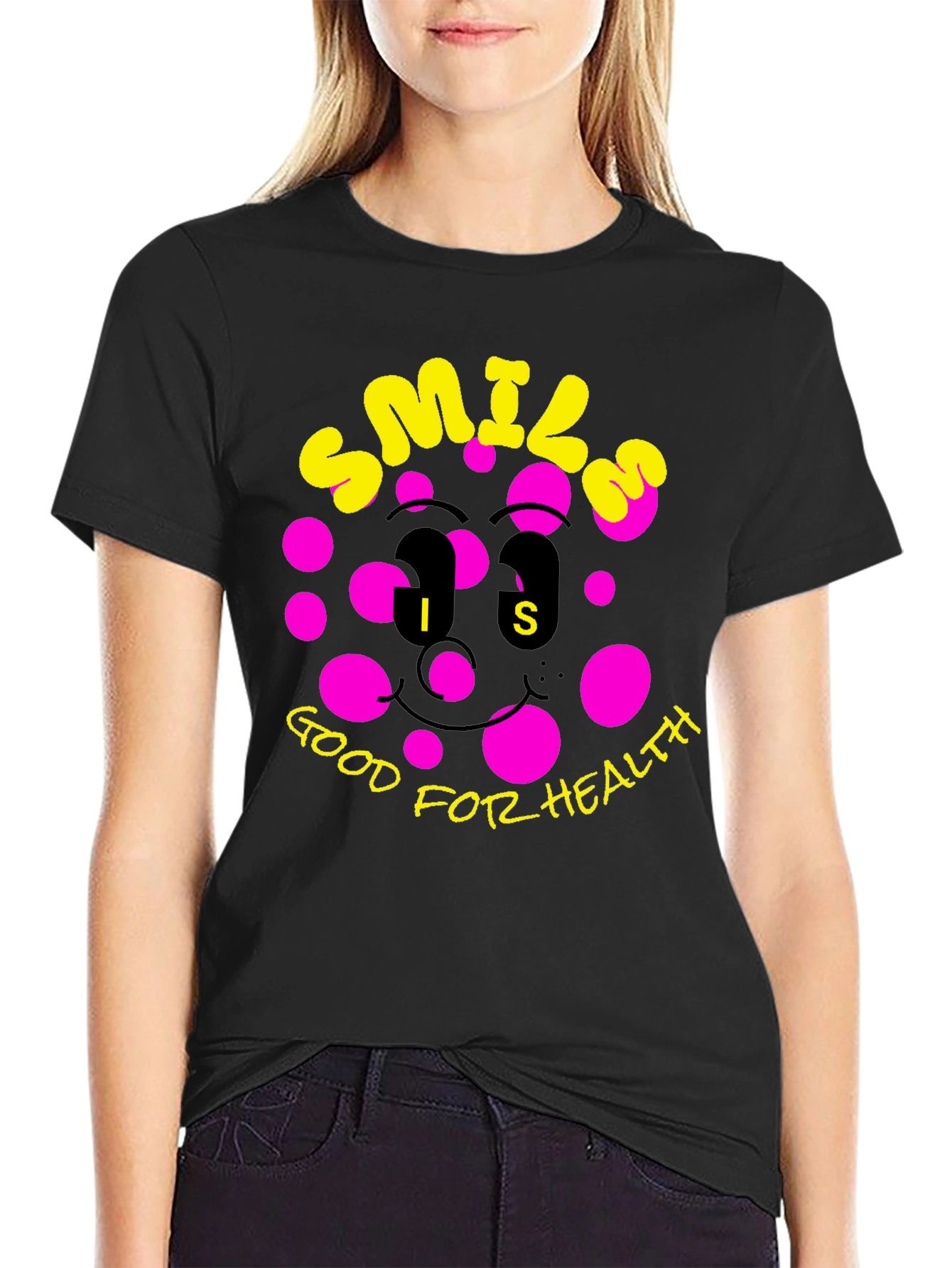 Smile Good for Health Black T-Shirt