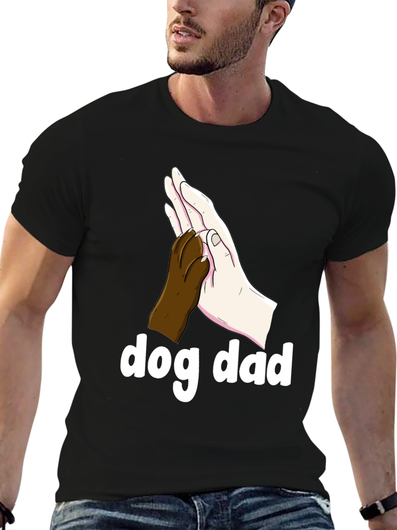 Dog Dad T-Shirt - Paw High Five Design