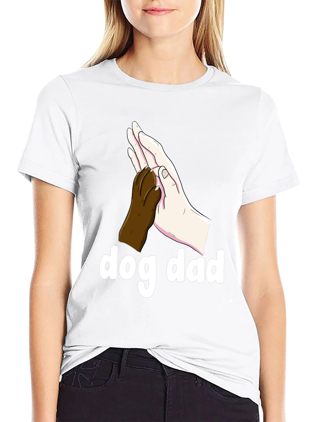 Dog Dad T-Shirt - Paw High Five Design