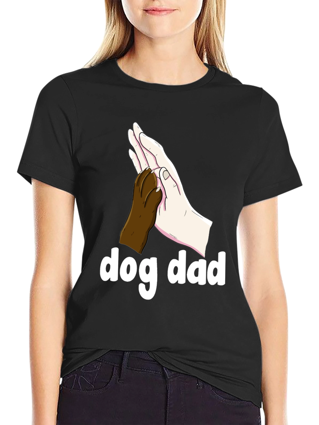 Dog Dad T-Shirt - Paw High Five Design