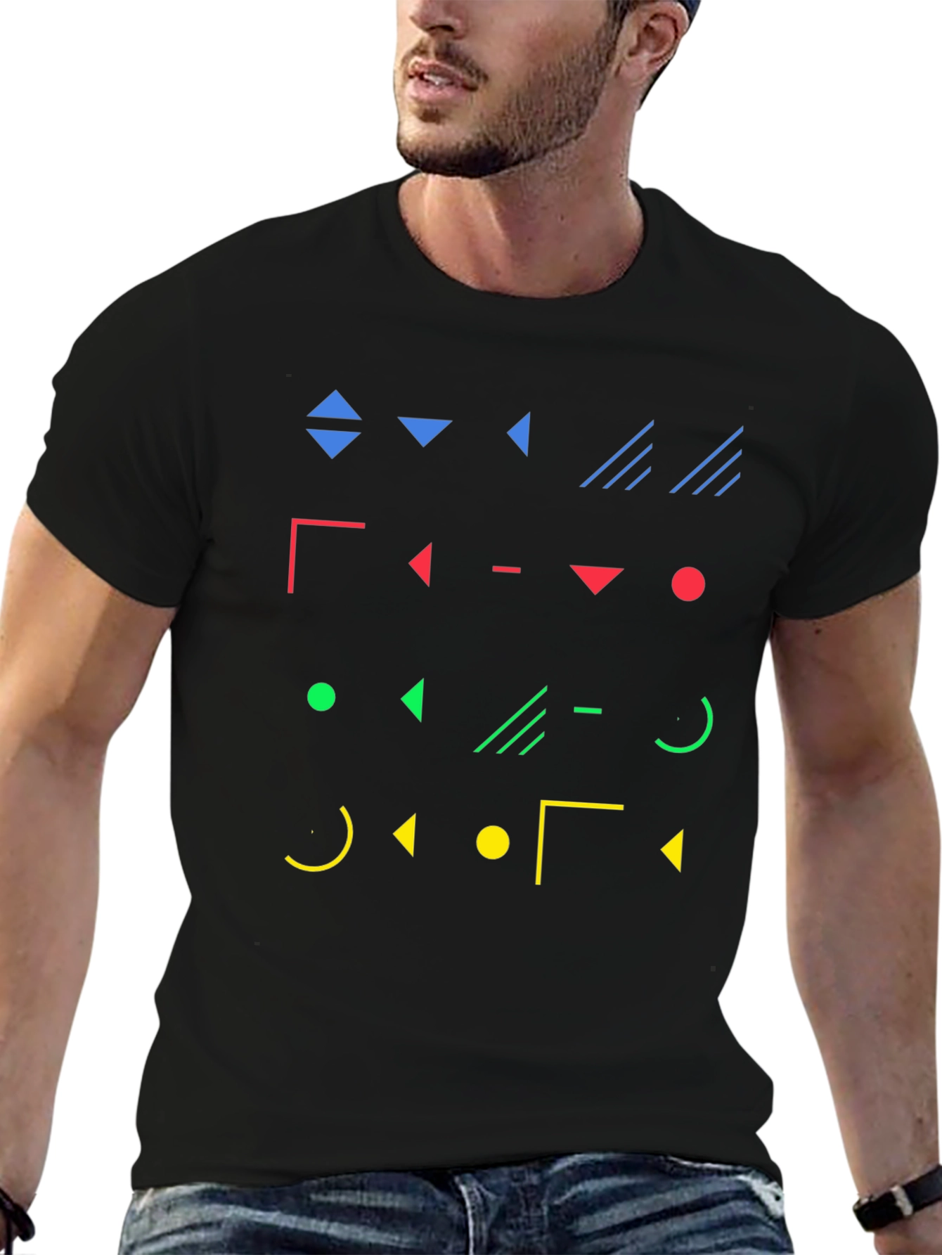Geometric Shapes Graphic Print T-Shirt