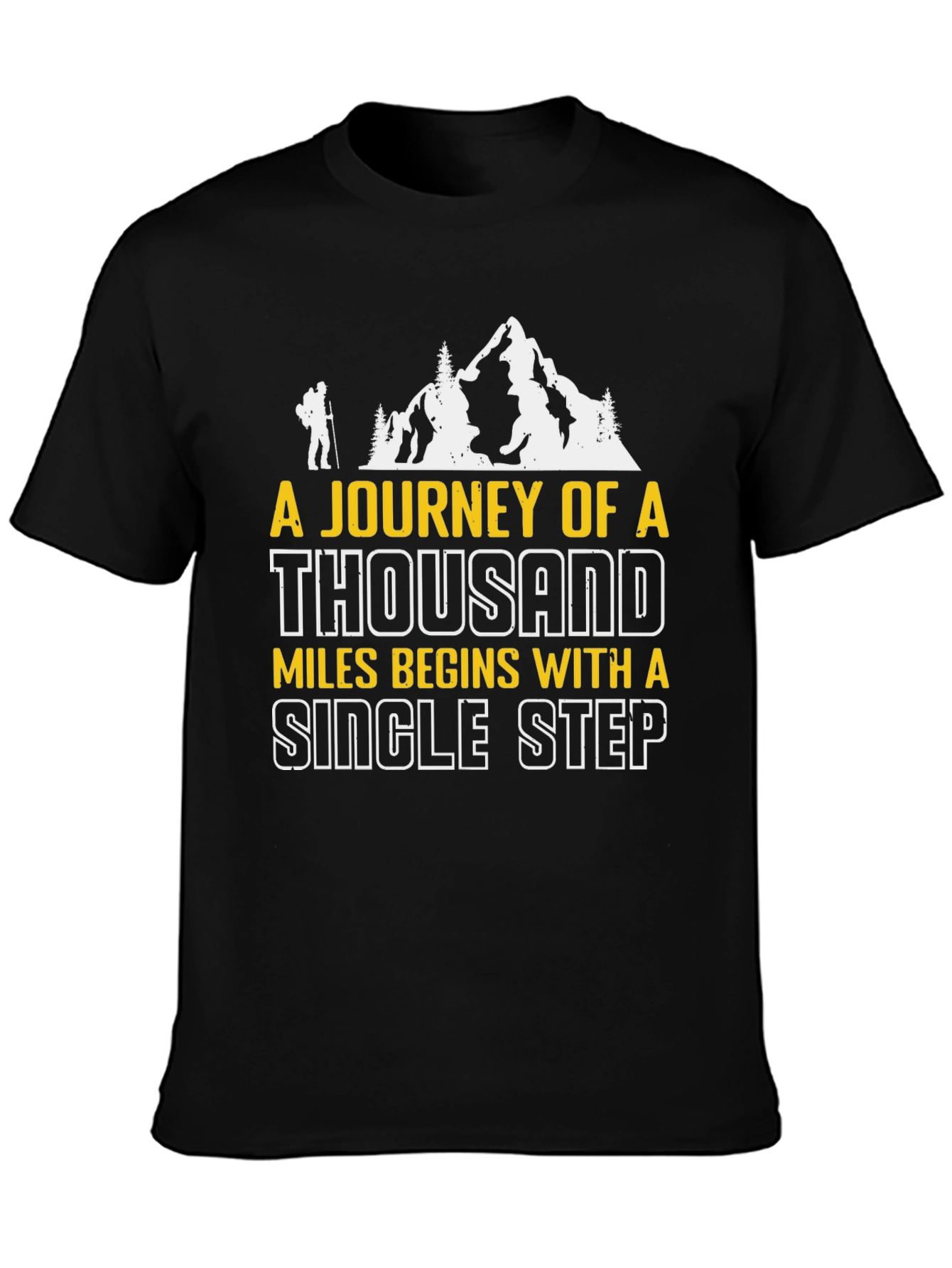 Motivational Hiking T-Shirt - Journey of a Thousand Miles