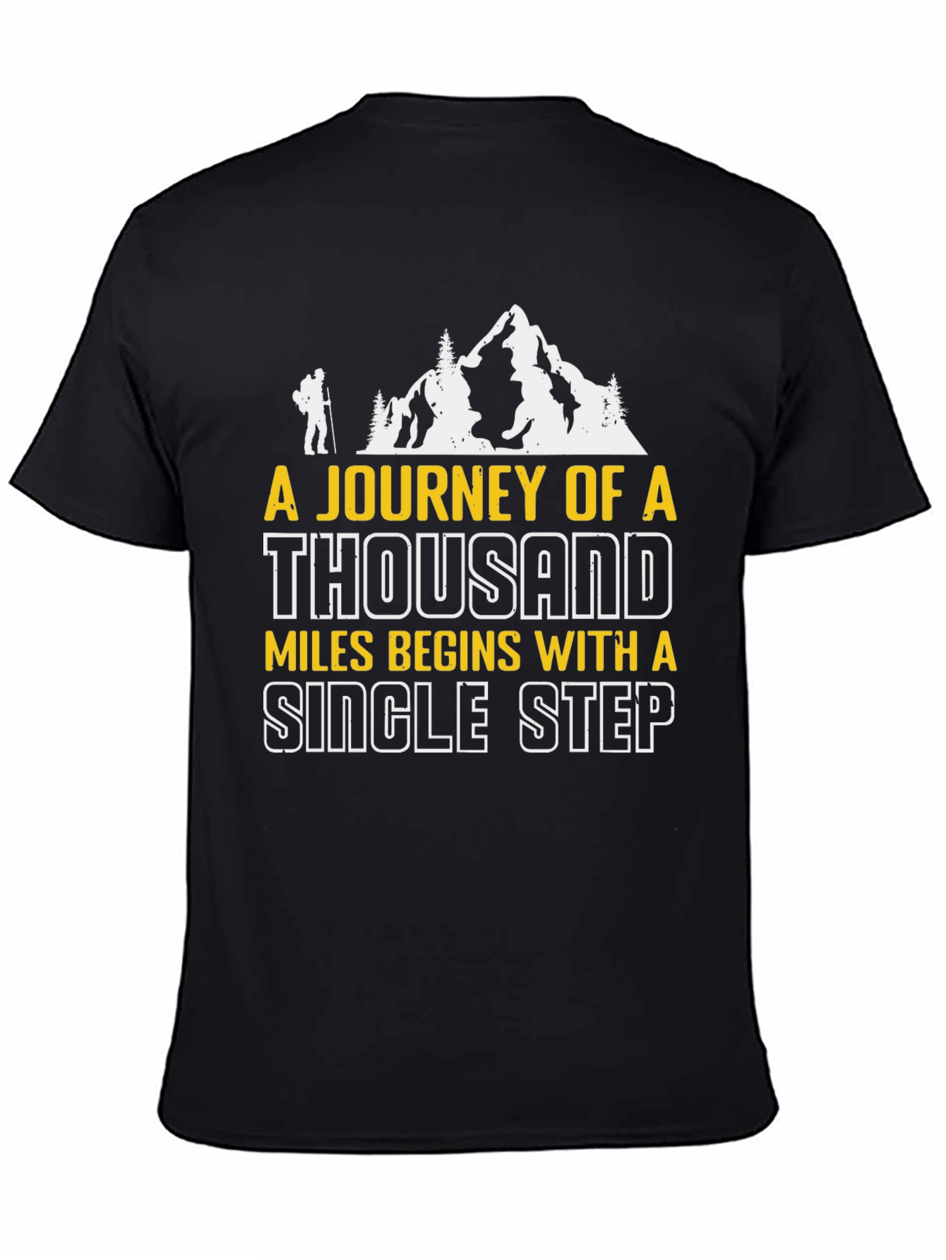 Motivational Hiking T-Shirt - Journey of a Thousand Miles