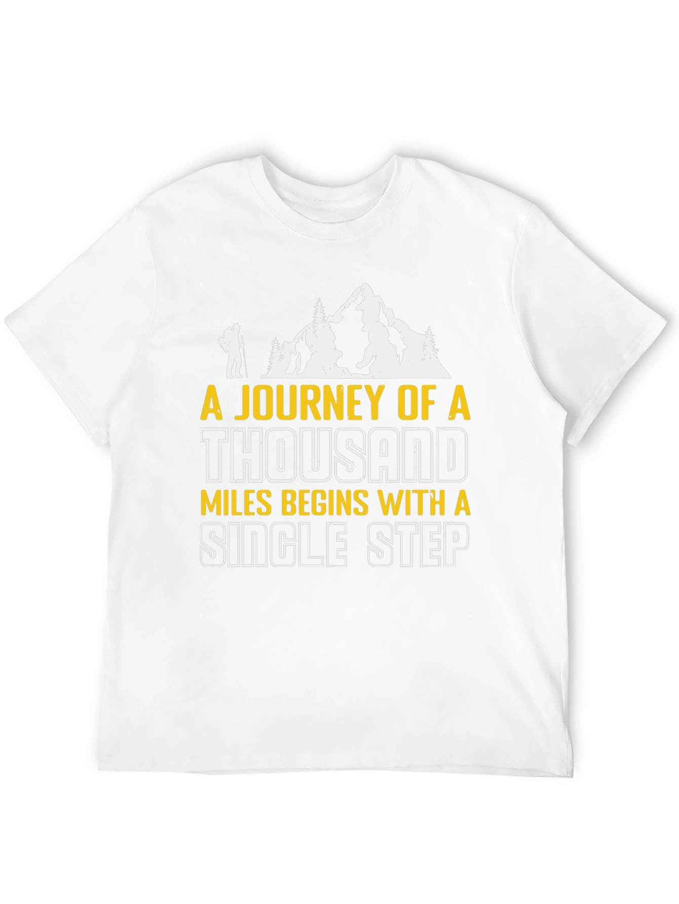 Motivational Hiking T-Shirt - Journey of a Thousand Miles