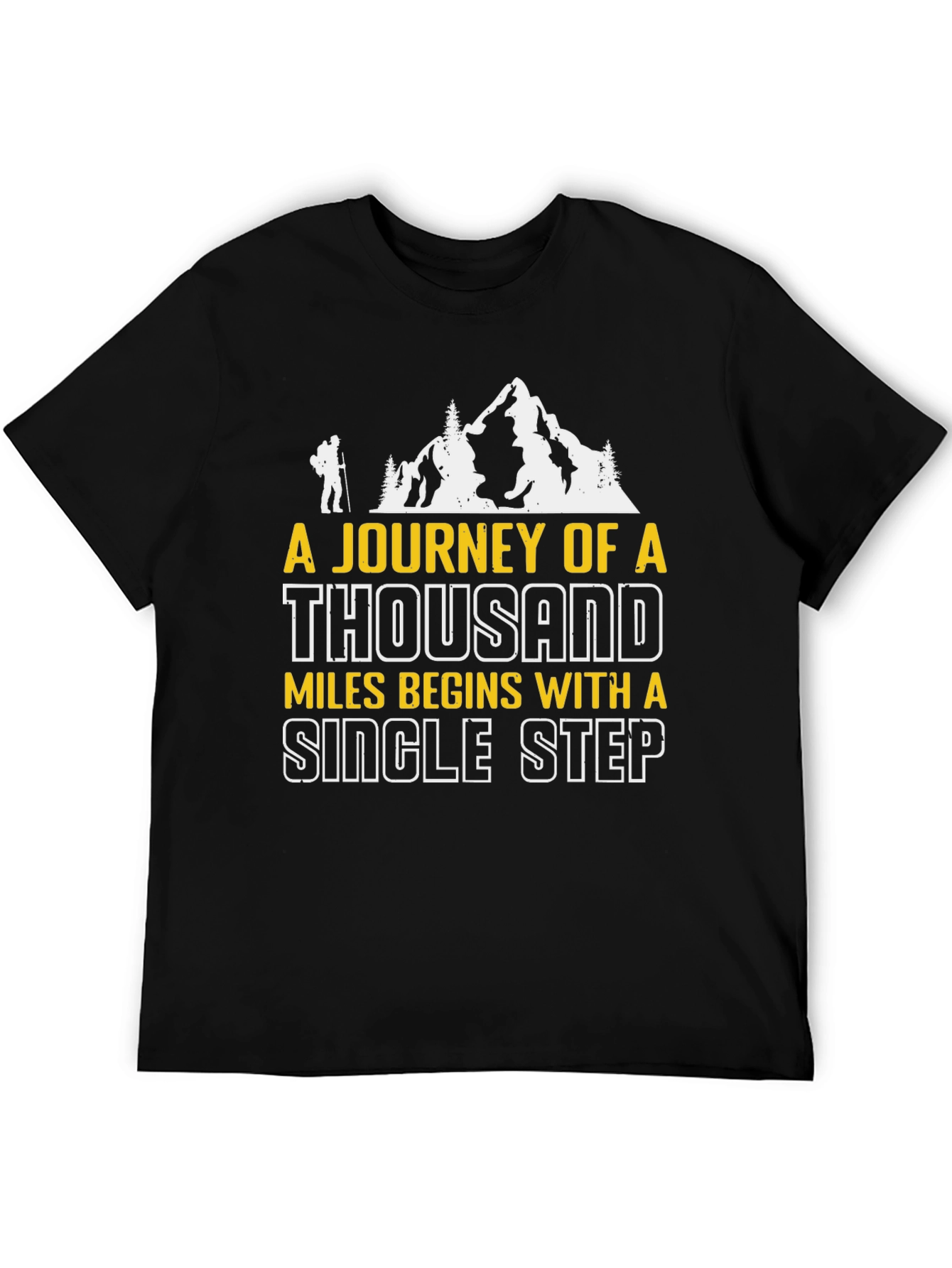 Motivational Hiking T-Shirt - Journey of a Thousand Miles