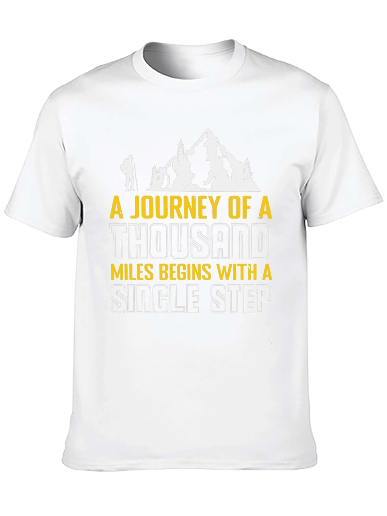 Motivational Hiking T-Shirt - Journey of a Thousand Miles