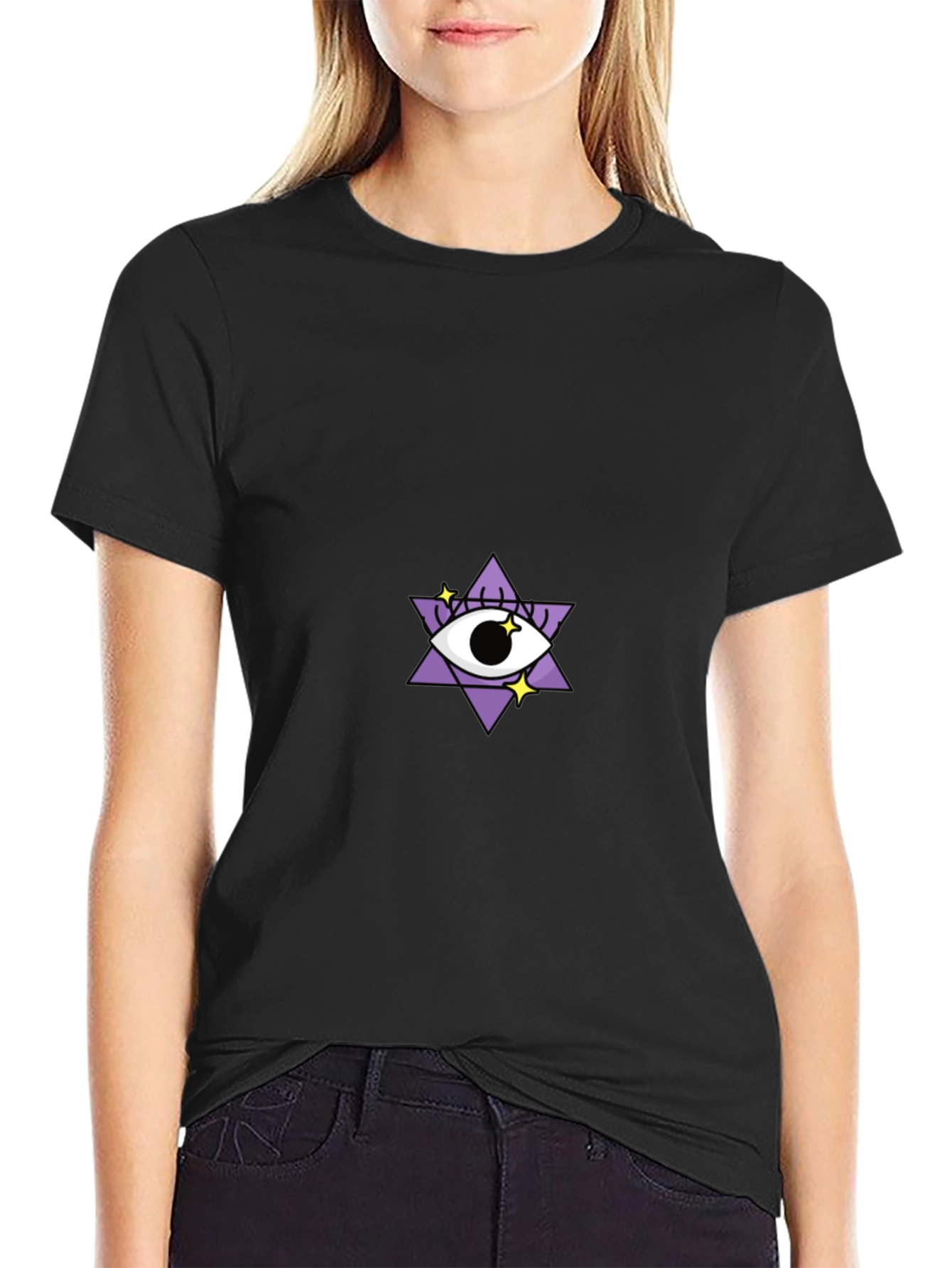 Eye Star Graphic Tee - Stylish Black T-Shirt