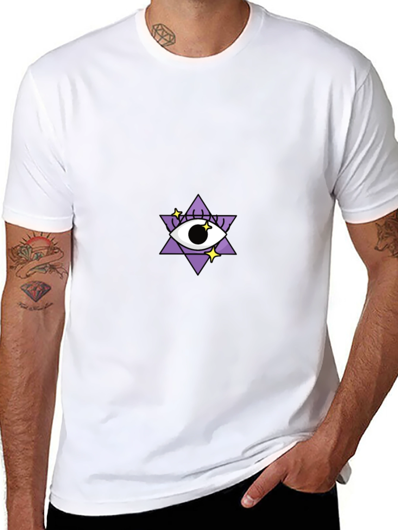 Eye Star Graphic Tee - Stylish Black T-Shirt