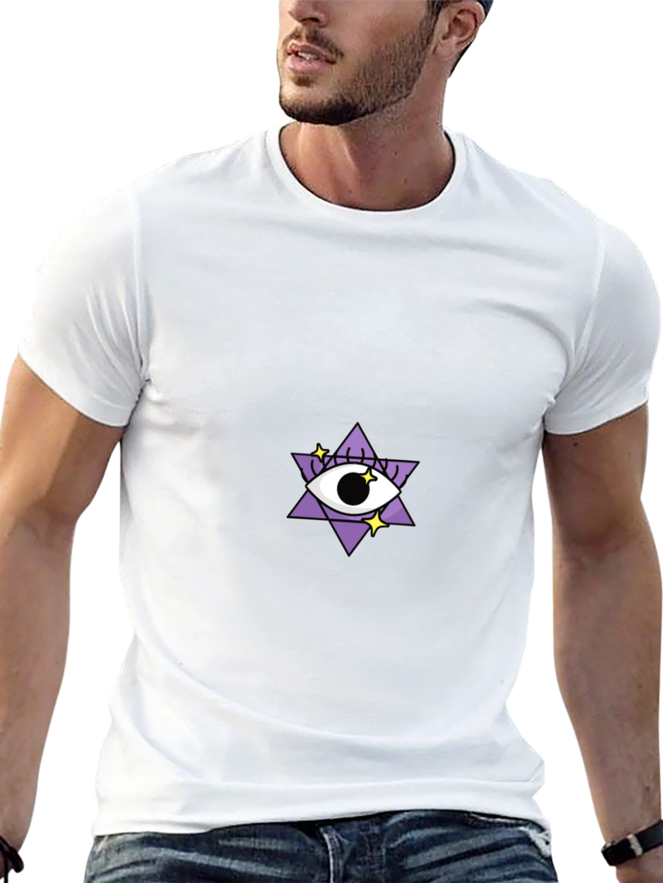 Eye Star Graphic Tee - Stylish Black T-Shirt