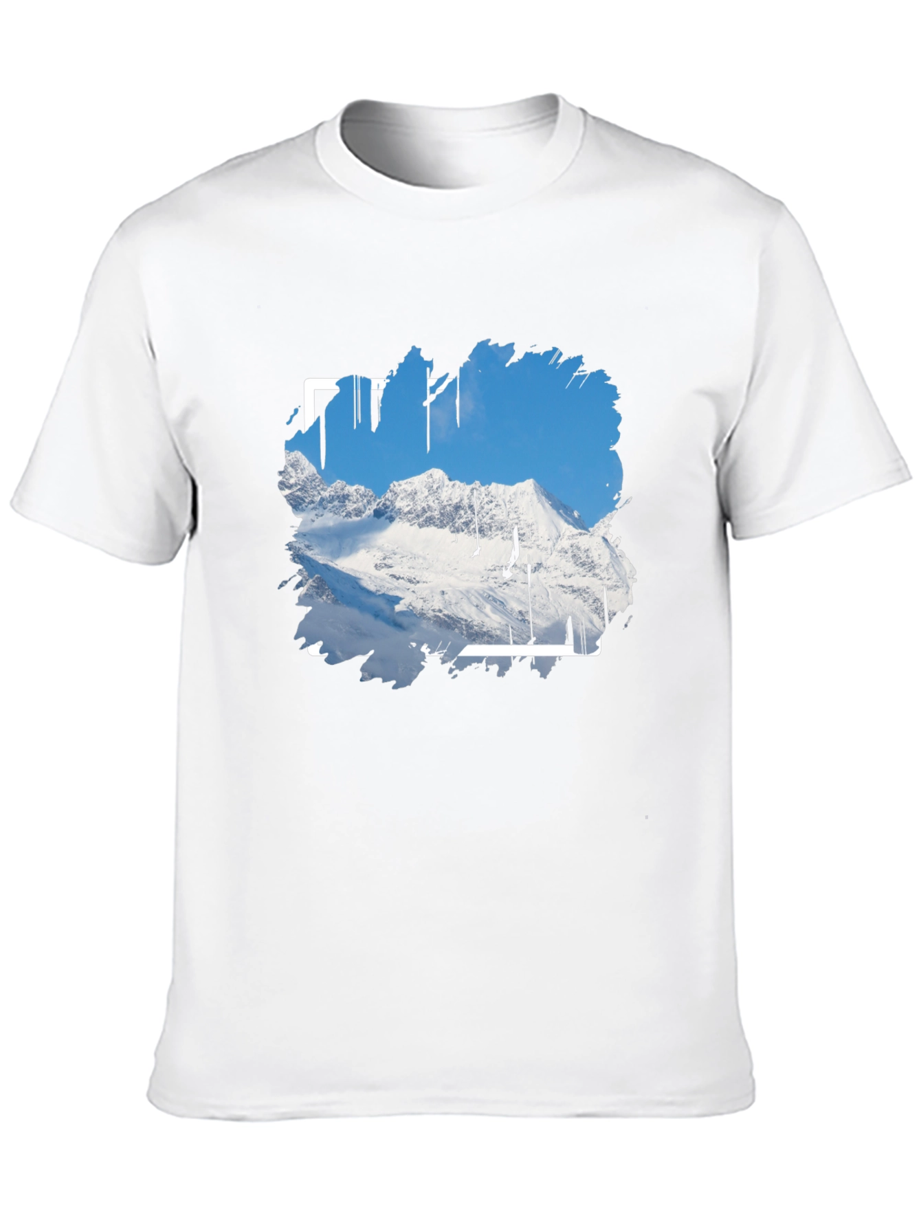 Mountain Scene Graphic Print Black T-Shirt