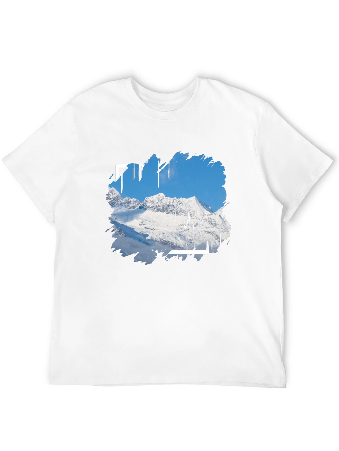 Mountain Scene Graphic Print Black T-Shirt