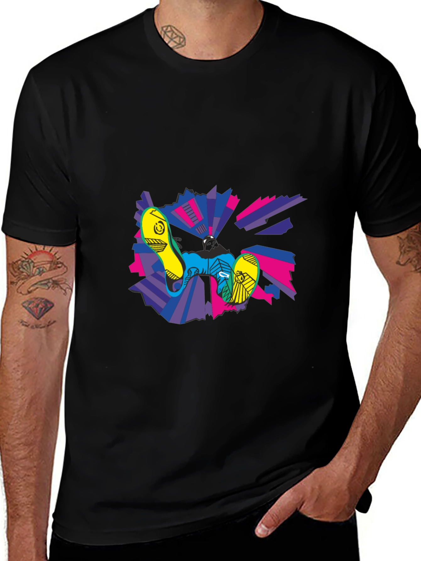 Abstract Graphic Print Crew Neck T-Shirt