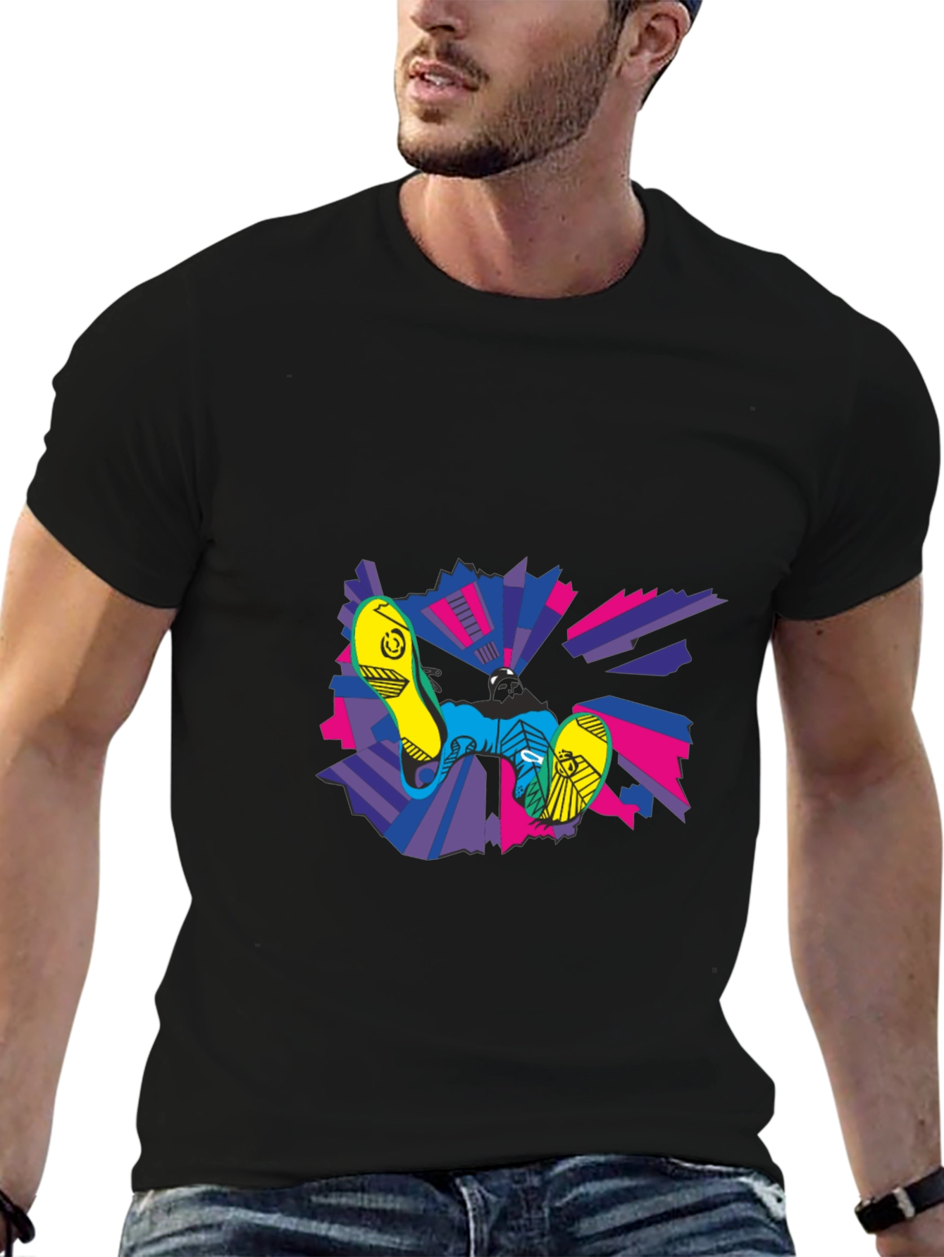 Abstract Graphic Print Crew Neck T-Shirt