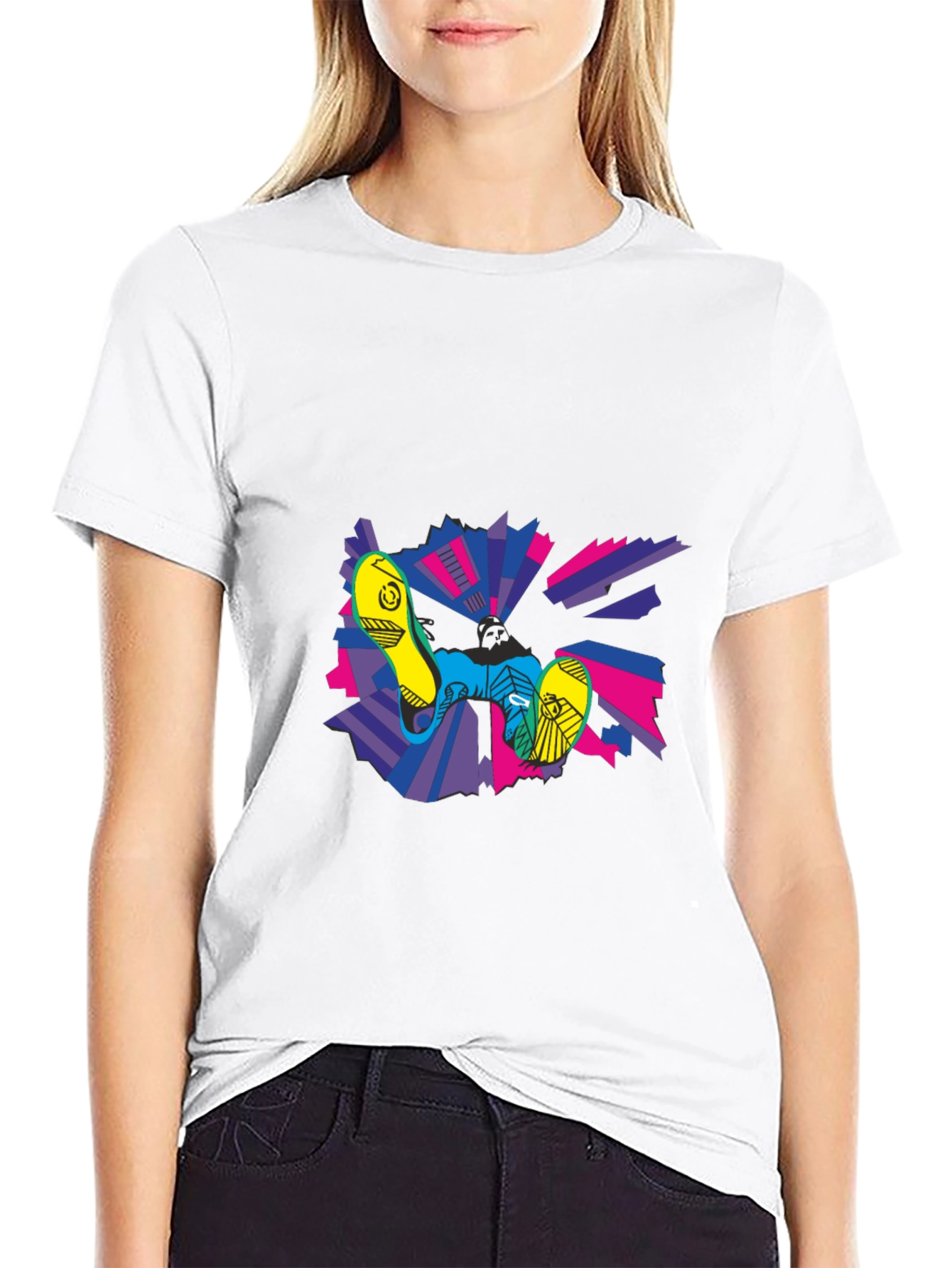 Abstract Graphic Print Crew Neck T-Shirt