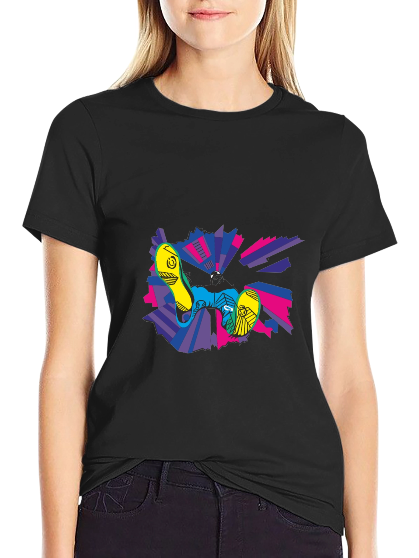 Abstract Graphic Print Crew Neck T-Shirt