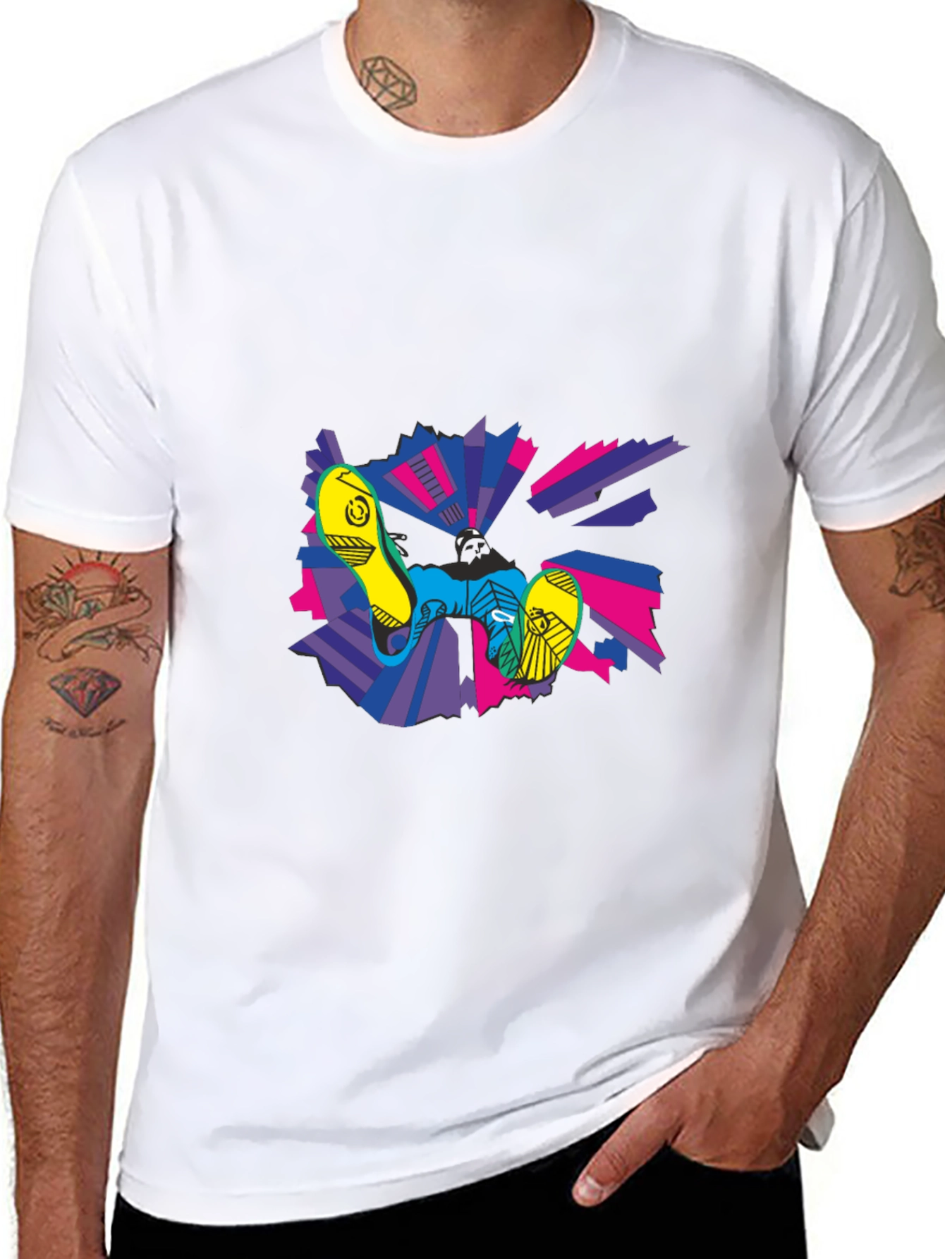 Abstract Graphic Print Crew Neck T-Shirt