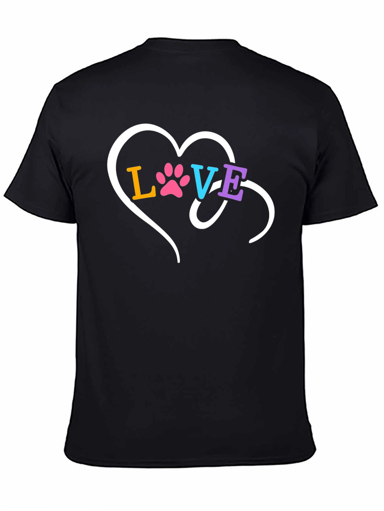 Love Paw Print Heart Graphic T-Shirt