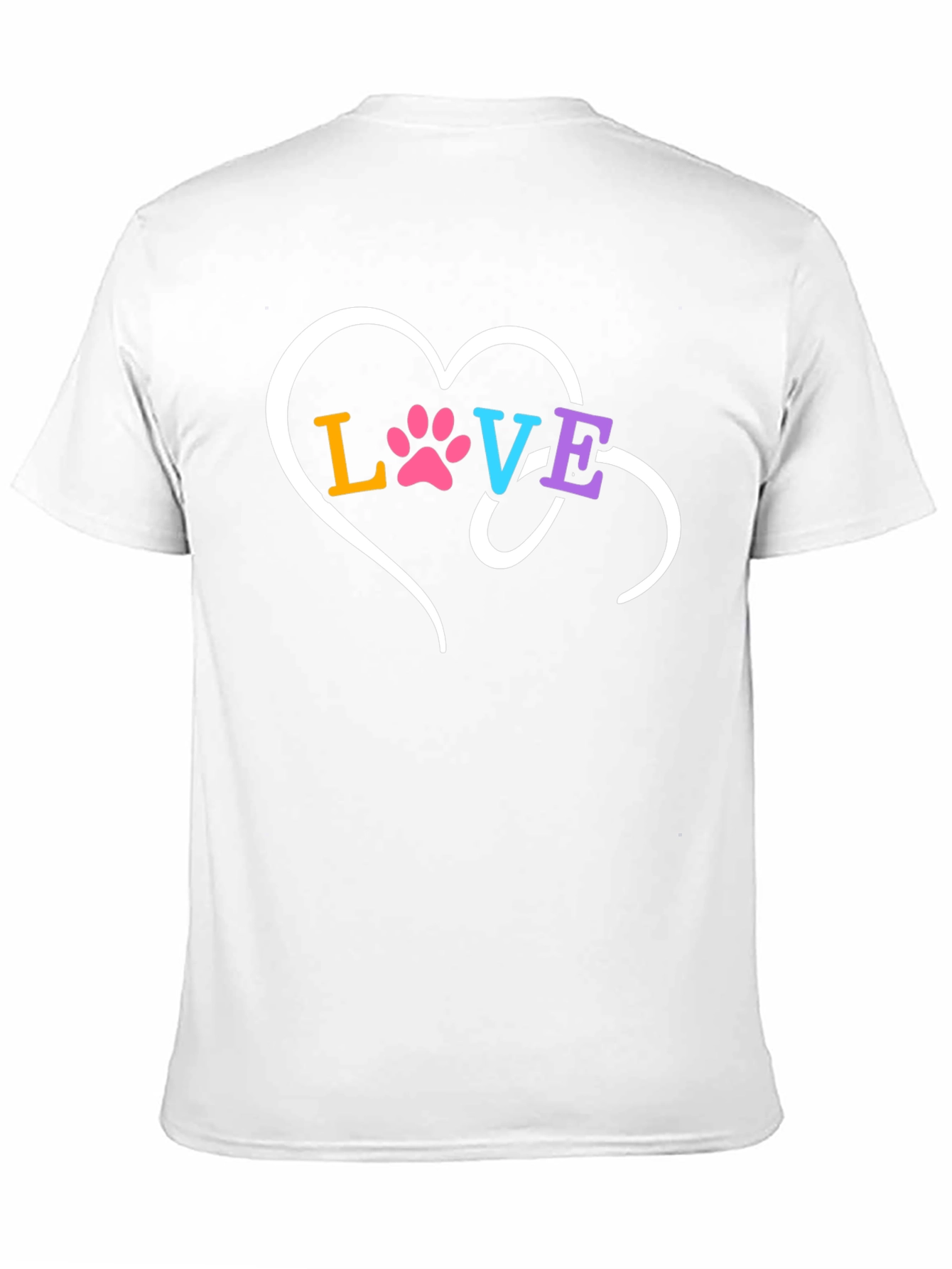 Love Paw Print Heart Graphic T-Shirt