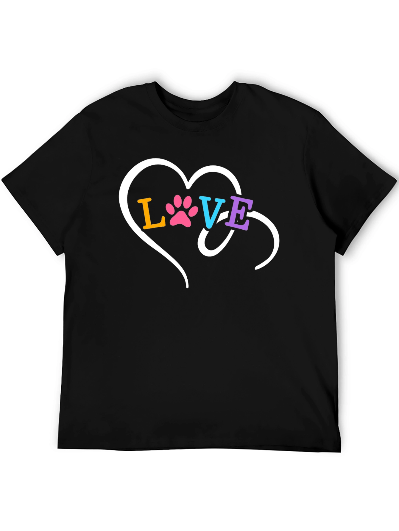 Love Paw Print Heart Graphic T-Shirt
