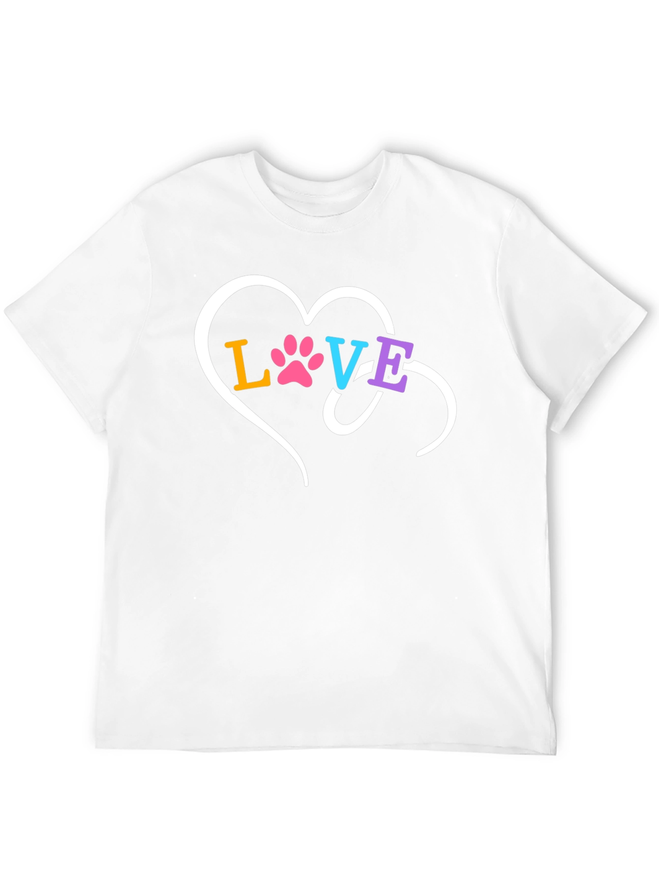 Love Paw Print Heart Graphic T-Shirt