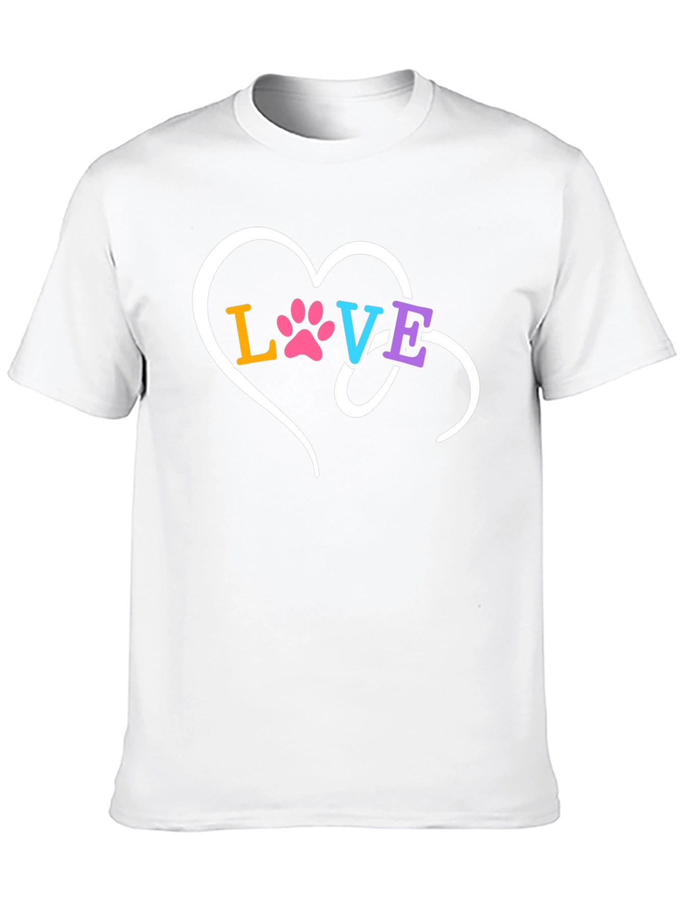 Love Paw Print Heart Graphic T-Shirt