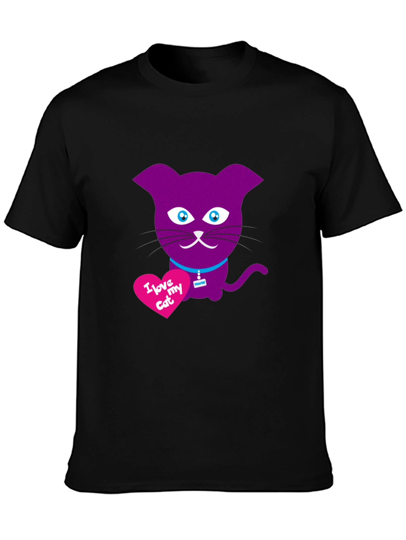 I Love My Cat T-Shirt - Purple Cat Design