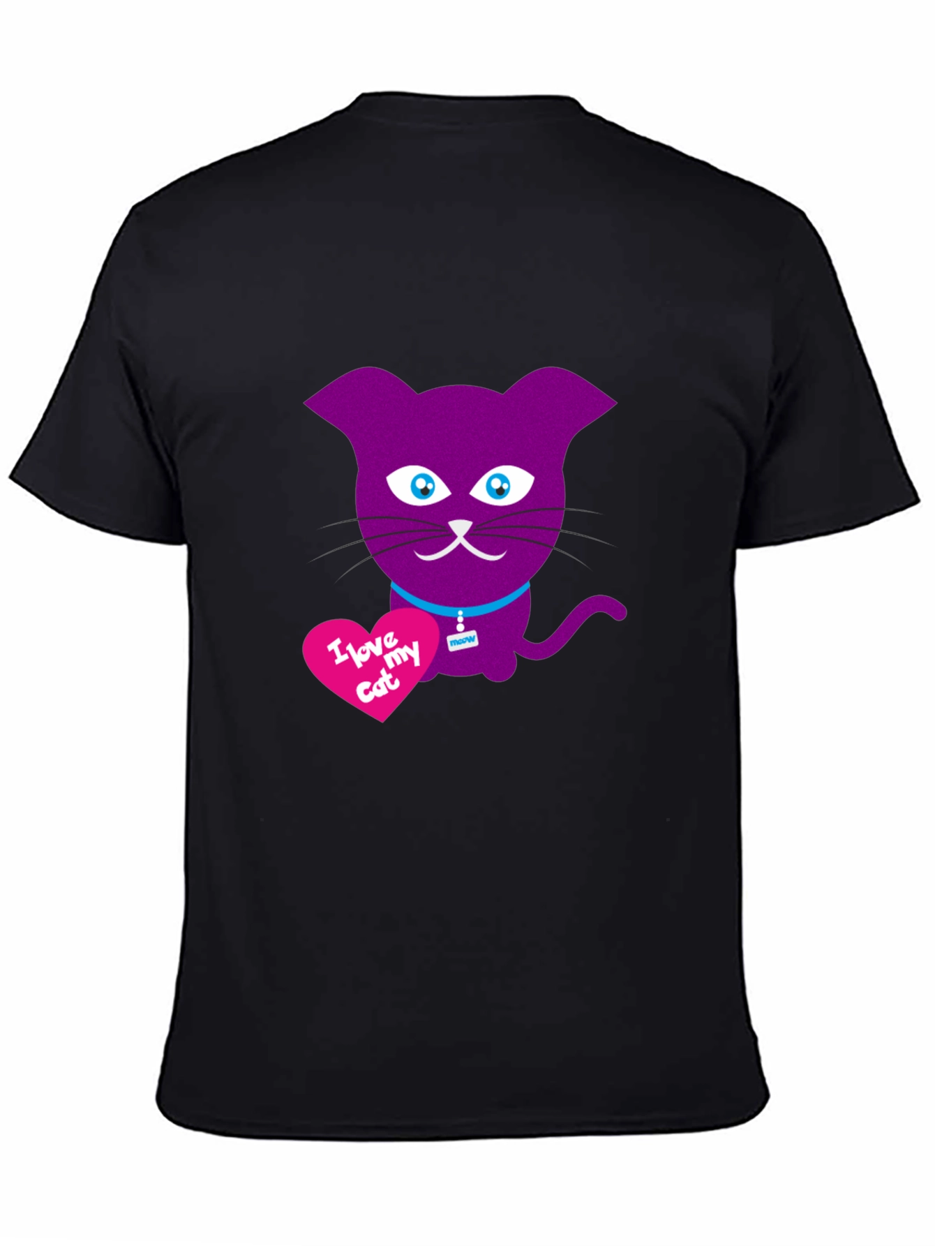 I Love My Cat T-Shirt - Purple Cat Design
