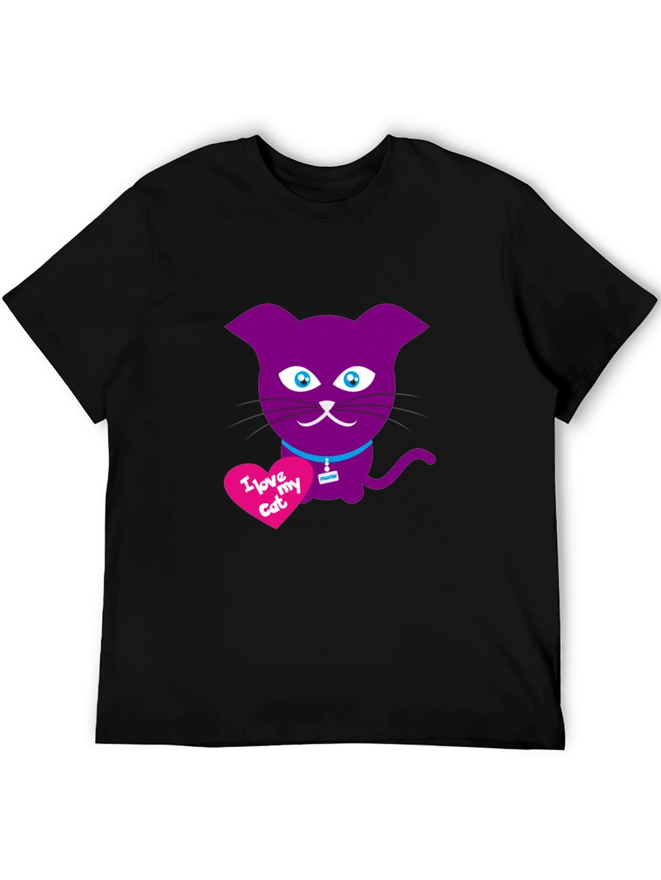 I Love My Cat T-Shirt - Purple Cat Design
