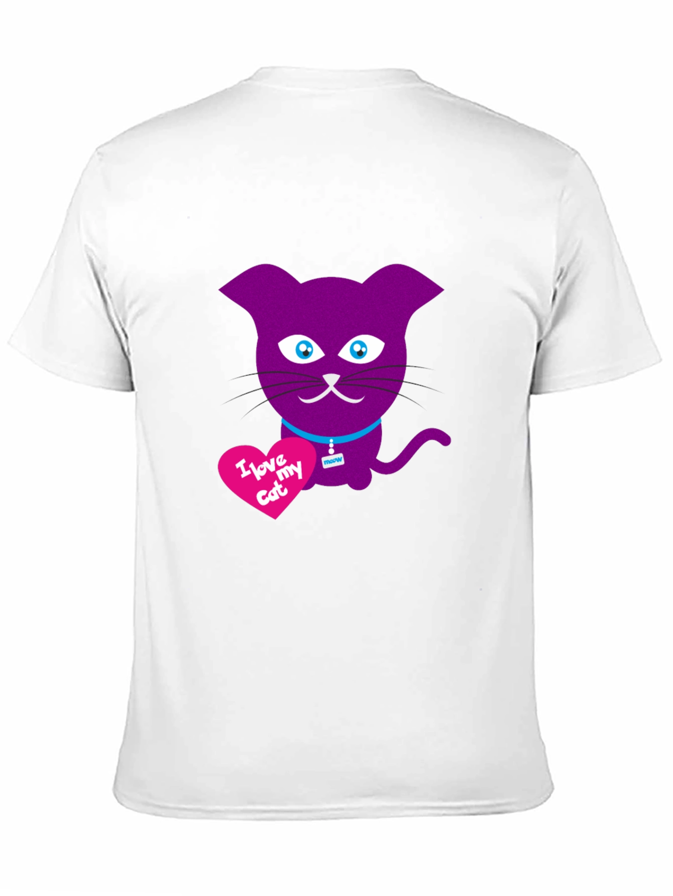 I Love My Cat T-Shirt - Purple Cat Design