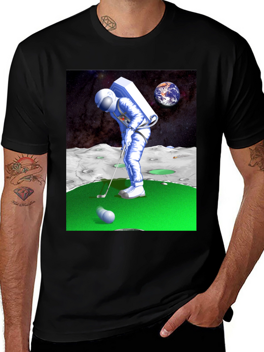 Astronaut Golfing on the Moon T-Shirt - Novelty Tee