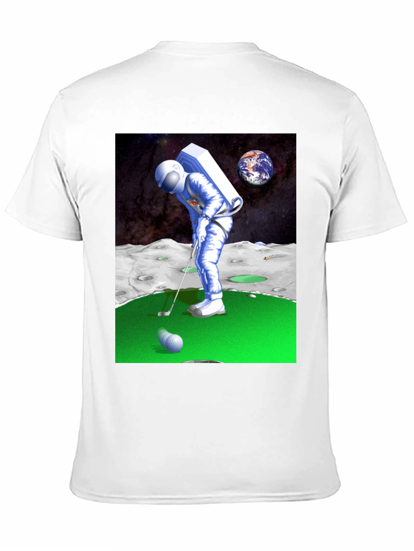 Astronaut Golfing on the Moon T-Shirt - Novelty Tee