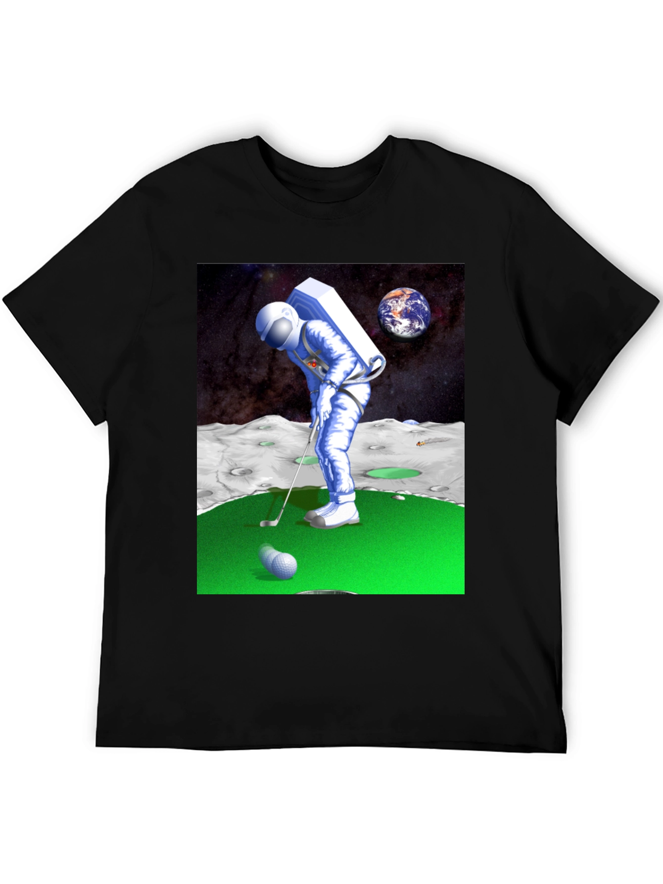 Astronaut Golfing on the Moon T-Shirt - Novelty Tee