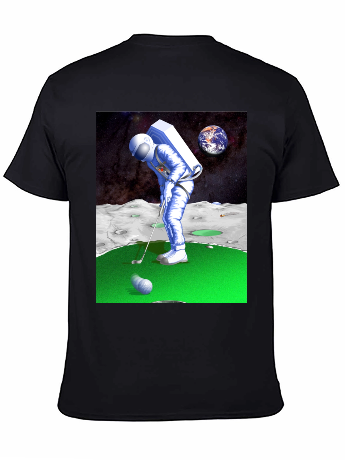 Astronaut Golfing on the Moon T-Shirt - Novelty Tee