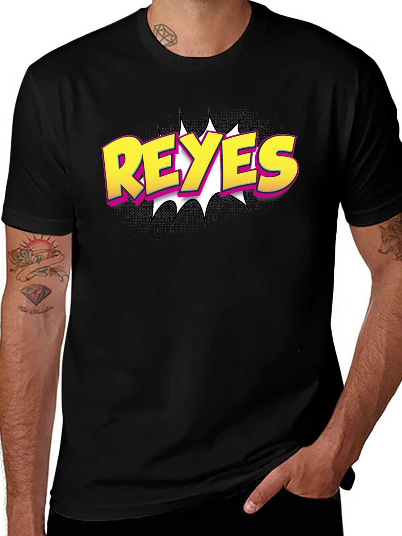 Reyes Comic Style Black T-Shirt