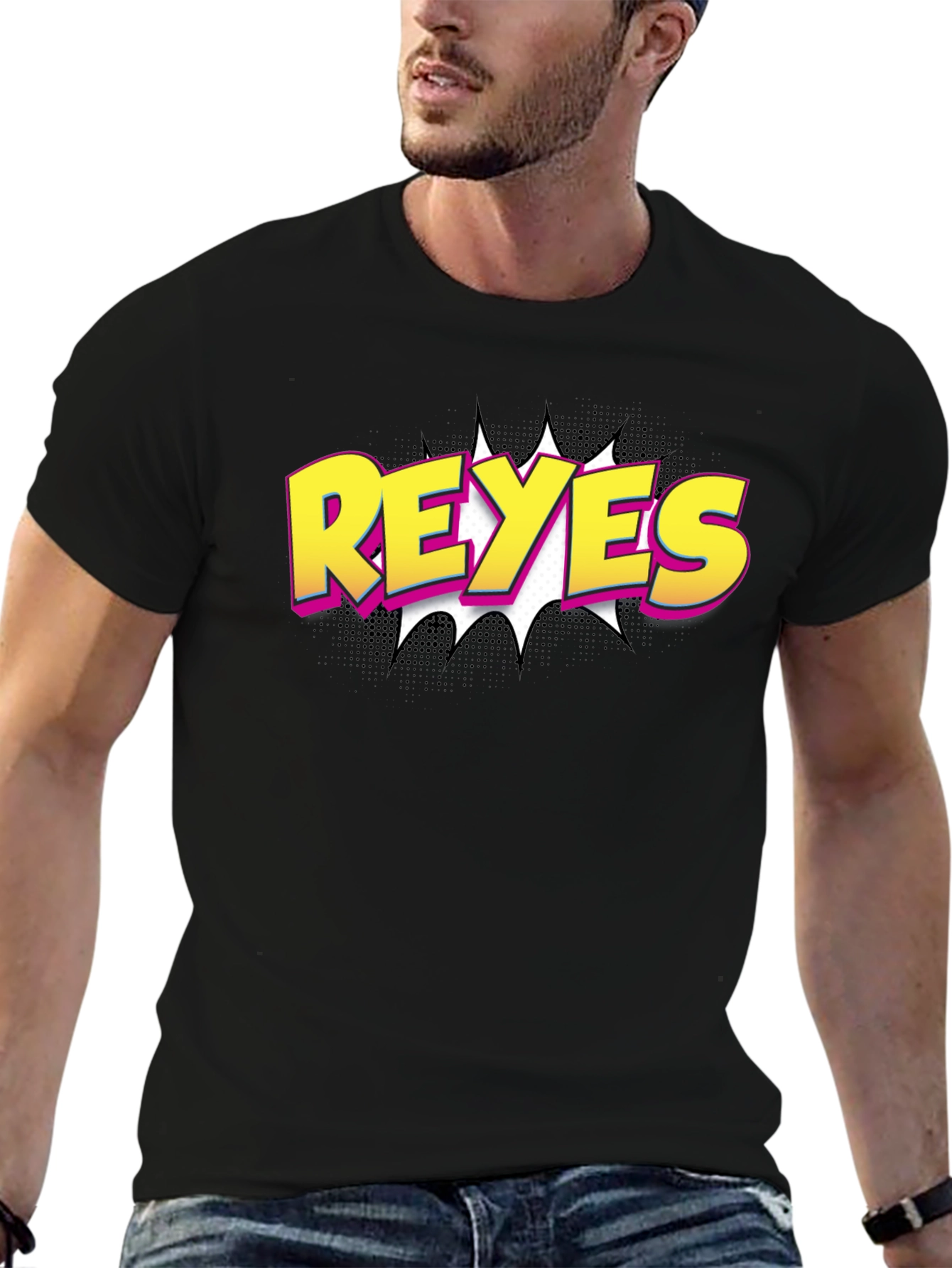 Reyes Comic Style Black T-Shirt