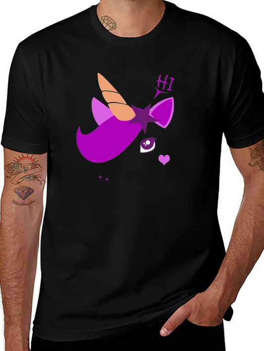 Unicorn Graphic T-Shirt - Black Cotton Blend