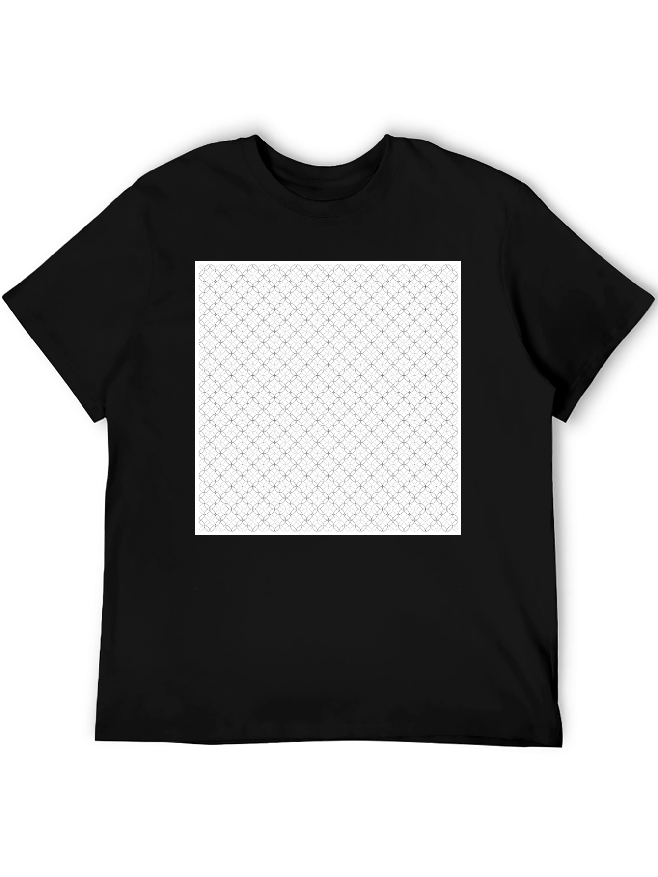 Geometric Print Black Tee