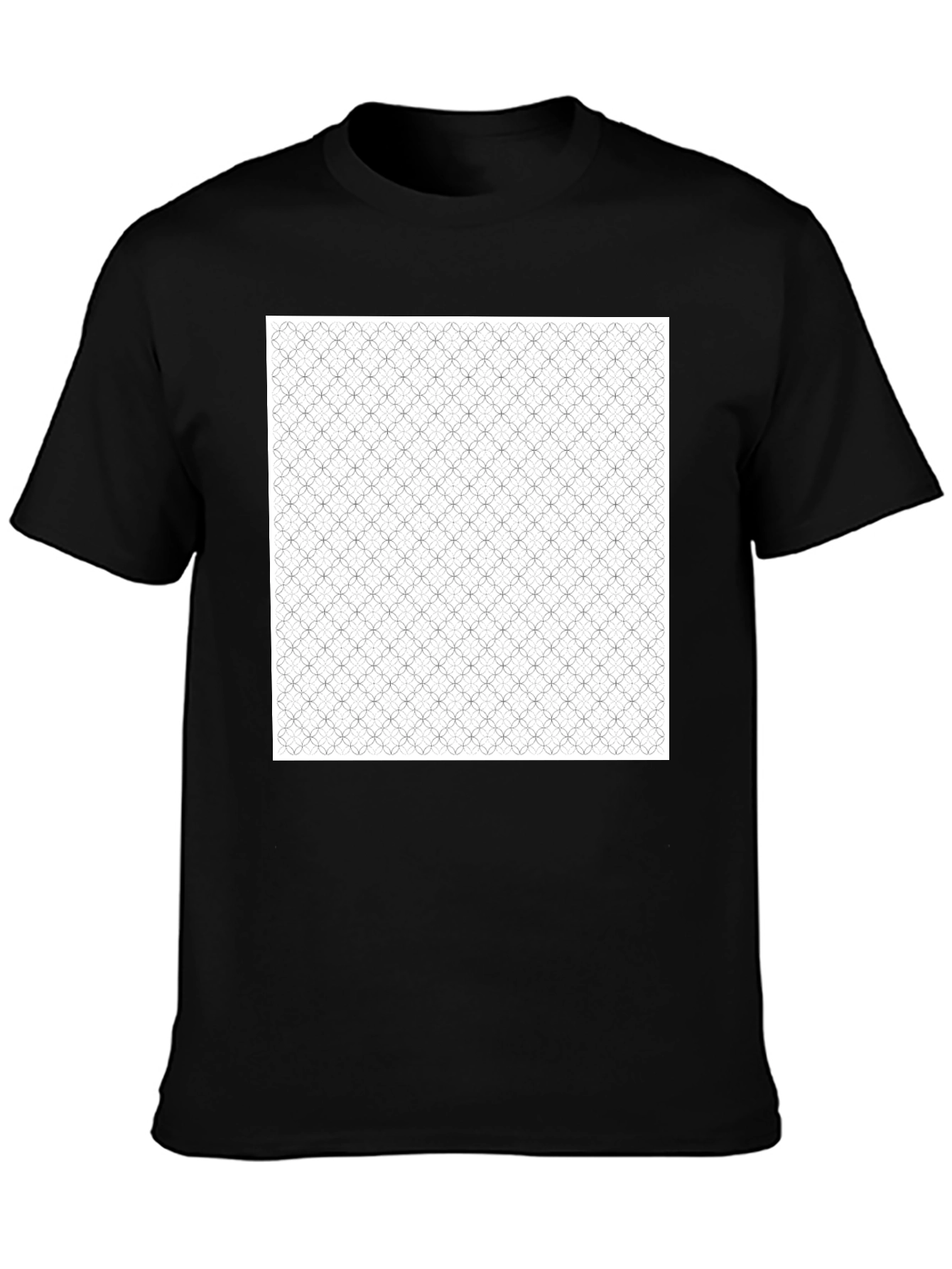 Geometric Print Black Tee