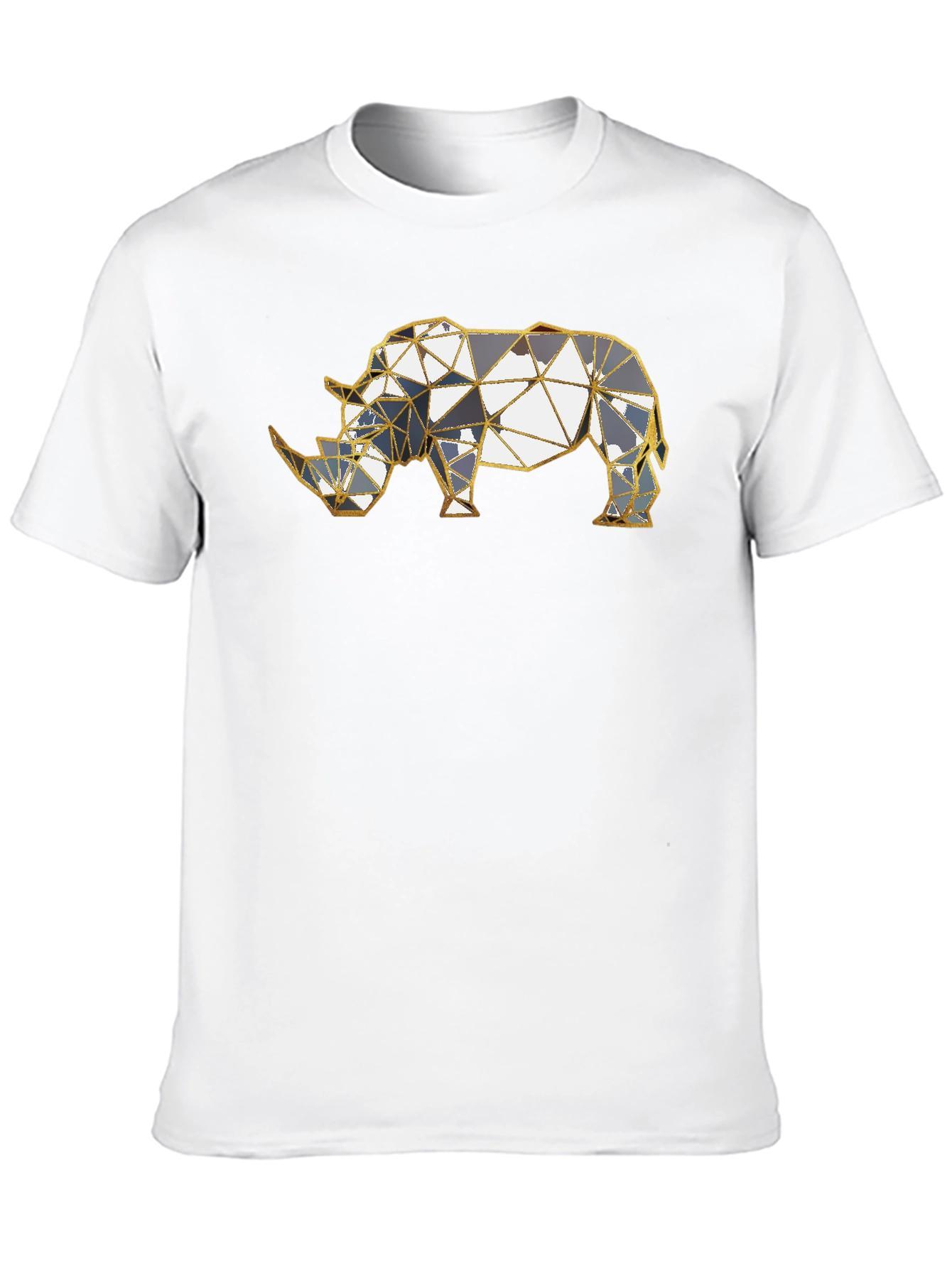 Geometric Rhino Graphic Tee - Modern Style