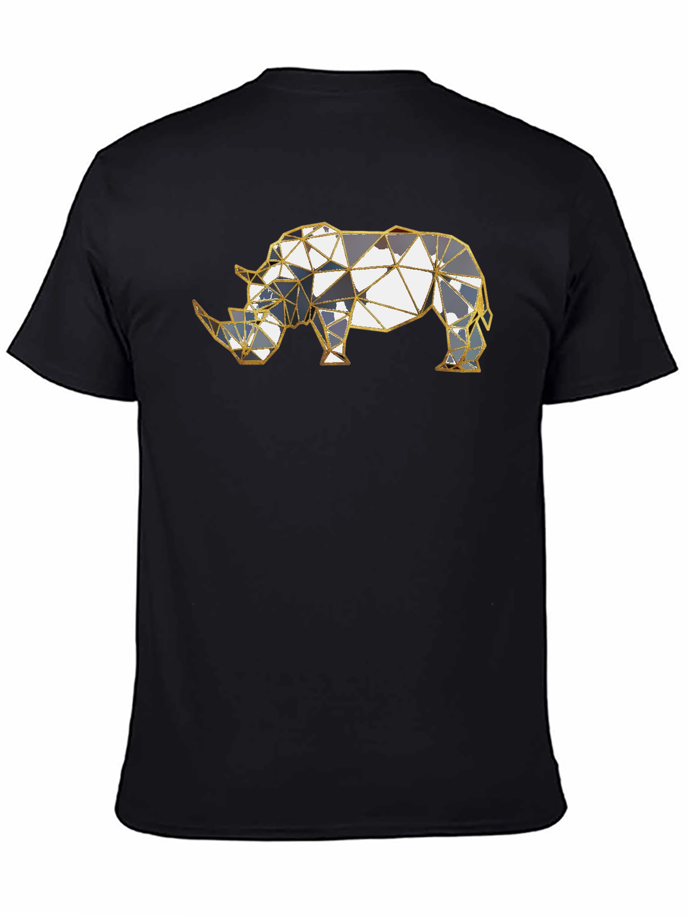 Geometric Rhino Graphic Tee - Modern Style