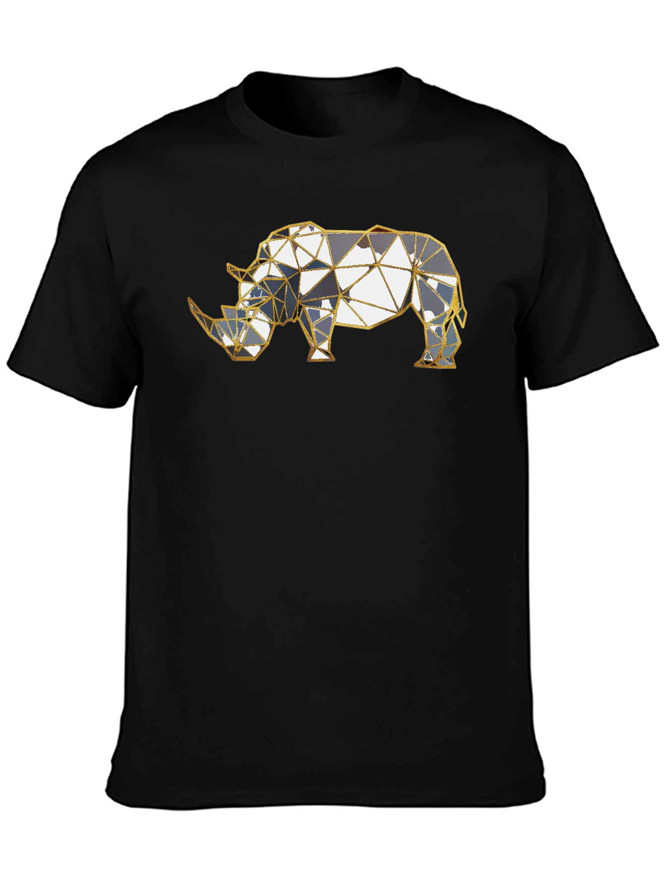 Geometric Rhino Graphic Tee - Modern Style